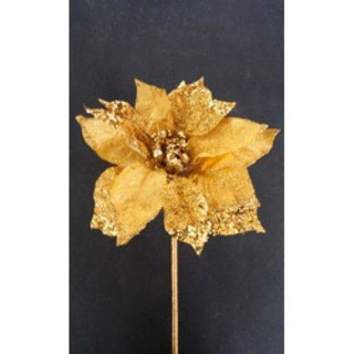 Flor Natal Dourada Pé Pequeno 10-4166
