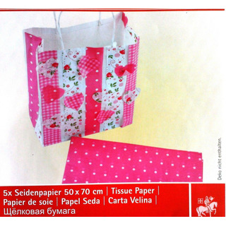 Folha Papel Seda Rosa c/ Bolinhas 1113