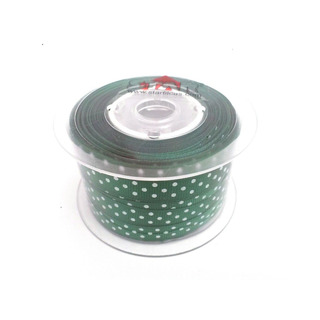 Ribbon Fabric Green Esc 15 w/ Balls 10mm Me