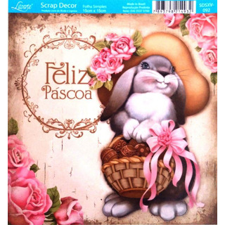 Folha Scrap Dec 15x15cm Páscoa-SDSXV-092