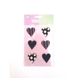 Stiker Autoc Corações Negros 4cm QWT016