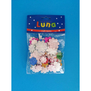 Conj 60 Flores Eva Glitter 601352 Luna