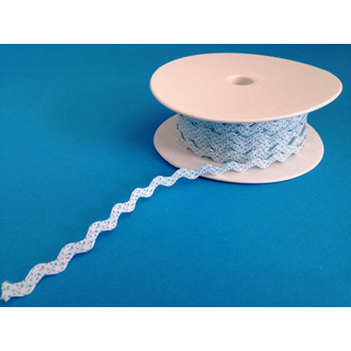 Fita Grega Estreita Pintas Branco/ Azul