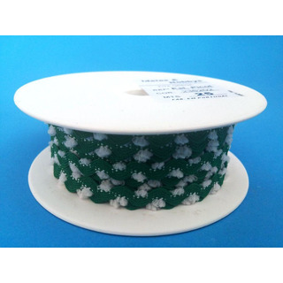 Fita Grega Estreita Picot Verde/ Branco