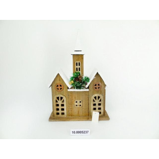 Christmas House Wood with Light 47x32cm 10-5237