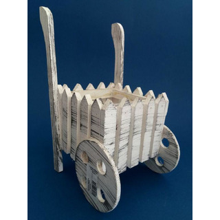 Wooden Cart 14x14.5x11cm 14611
