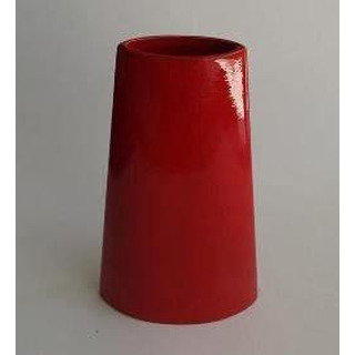 Jarra Vermelha 30cm Cerâmica Trapézio