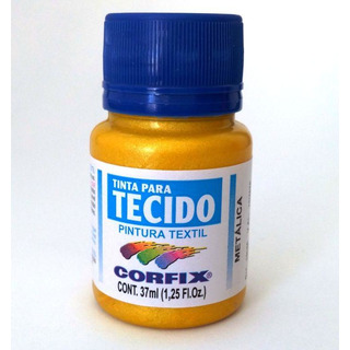 Tinta Tecido Amarelo Metál 37ml 395