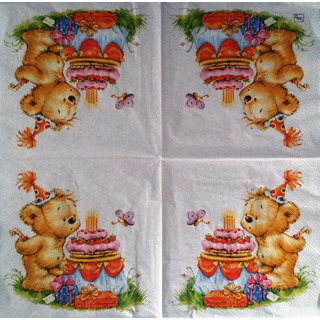 Guardanapo Urso Apaga Bolo Aniv Daisy