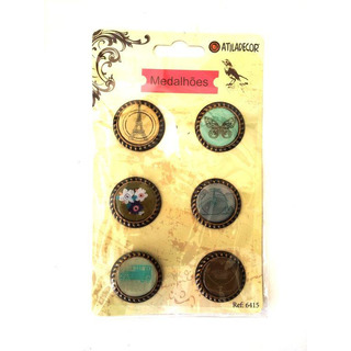 Pack c/ 6 Medalhões Red Shabby 6415