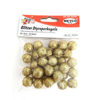 Sheroenballs Gold w/ Glitter 1.5cm Blist c/ 32 43219