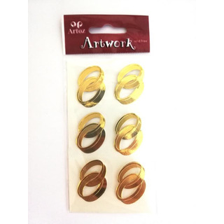 Stiker c/ 6 Pares de Alianças Douradas 185560-09