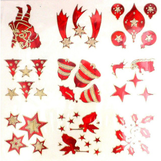 Stiker Holográfico Vermelho/ Ouro Natal