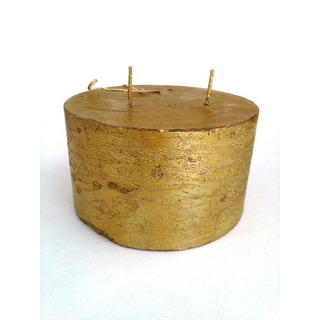 Round Candle 13x7.5cm Golden