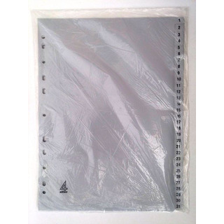 Plastic separator 1 to 31 Grey 4OFFICE