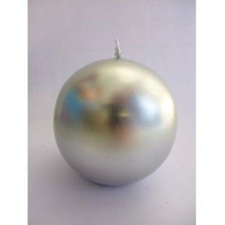 Silver Smooth Round Candle 10cm 9A-4232