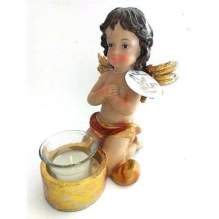 Anjo Joelhos c/ Suporte pª Vela 21X16Ccm