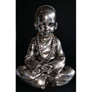 Silver Buddhist Monk 22cm 02-9666