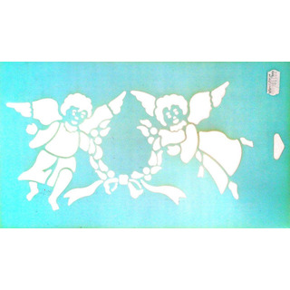 Stencil 30x18 2 Anjos c/ Cor Natal 80119