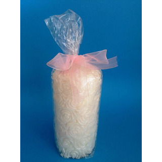 Vela Gran Cilind c/ Rosas Branc 07-10938