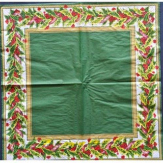 Guardanapo Verde c/ Barra de Natal Ambien