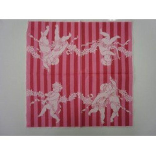 Guardanapo Riscas Verm/ Rosa c/ Anjos Bran