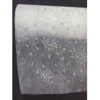 Tecid Branc c/ Flores Prat 60cmL9-14720