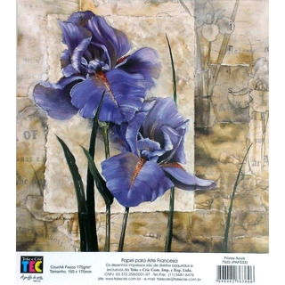 Papel Arte Franc Flor Azul Pack5fl-15x17