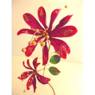Ramo Natal 2 Flores Bordeau/ Glit 04-8094