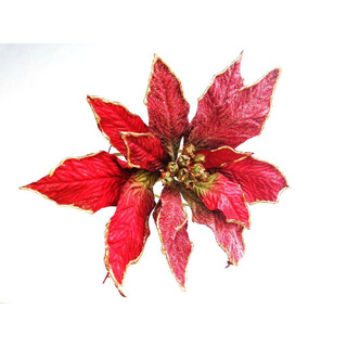 Flor Natal Vermelha c/ Ouro Latex