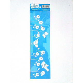Stencil Pássaros/ Flores 8,4x28,5cmSTE136