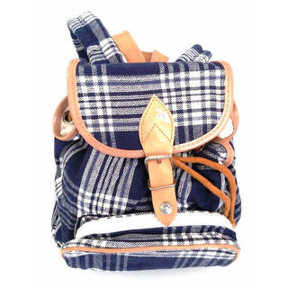 Mochila Tecido Xadrez 25x23x11cm