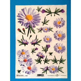 Papel Arroz Flores Lilaz 21x29,7cm R142