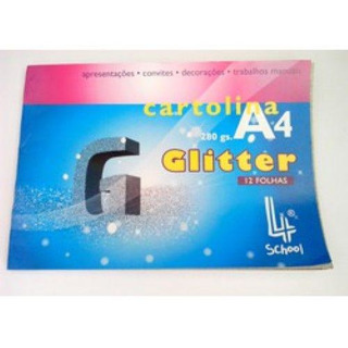 Bloco c/ 12 Cartol A4-280grs Glitter Sort