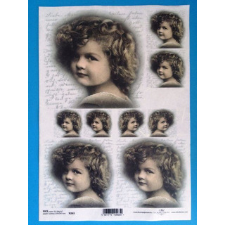 Papel Arroz Criança Vintage 21x29,7 R263
