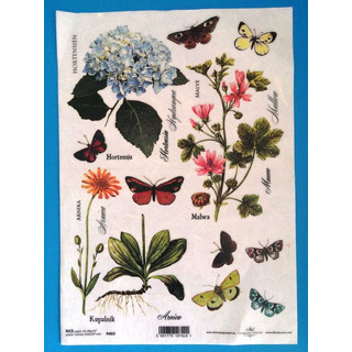 Papel Arroz Flor/ Borbol 21x29,7cm R403