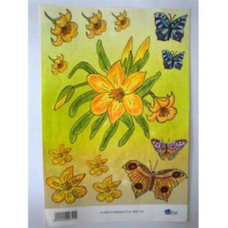 Folha A4 Flores e Borboletas 641 pªDecou