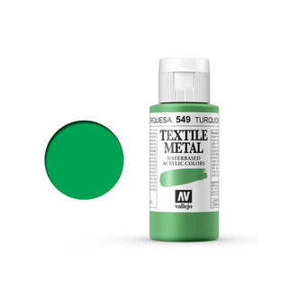 Tinta Tecido Metálica Turquesa 549-60ml Vallejo