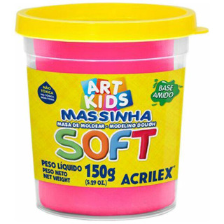 Pote c/ Plasticina Soft Rosa Acrilex Art Kids 150 grs P134496