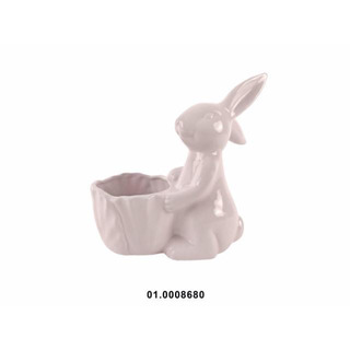 Rabbit C/ Vase Ceramica Rosa Claro-01.0008681