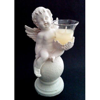 Angel in the Ball w/ Candle (Ivory) 02-7435