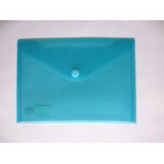 Blue A5 Plastic Envelope with Velcro