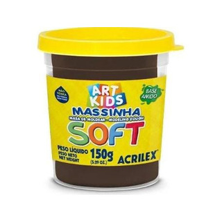 Pote c/ Plasticina Soft Castanho Acrilex Art Kids 150 grs P134507