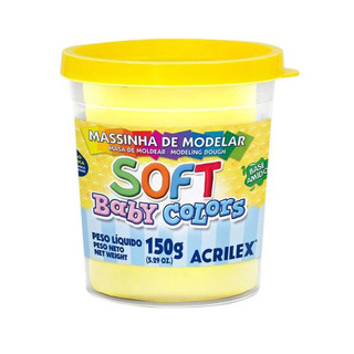 Pote c/ Plasticina Soft Amarelo Limão Acrilex Art Kids 150 grs P134493