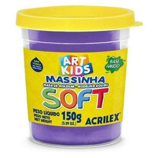 Pot with Violet Plasticine Acrilex Art Kids 150 grs P134492