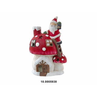 Mushroom Christmas House with Santa Claus 44x30cm 10-5938